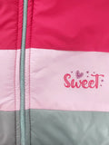 Trampoline Girls Colorblocked Puffer Winter Jacket - Pink & Grey