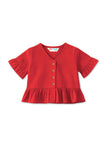 Trampoline Kids Girls Crop Top & Trouser Co-ord Set - Red
