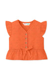 Trampoline Kids Girls Crop Top & Trouser Co-ord Set - Orange
