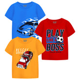 Trampoline Boys Half Sleeves Regular Fit T-Shirt (Pack of 3)