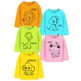 Trampoline Boys Full Sleeves Regular Fit T-Shirt (Pack of 5)