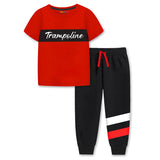 Trampoline Boys Printed T-shirt & Track Pant Set (Pack of 1)