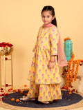 Trampoline Girls Floral Printed Kurta & Sharara Set With Dupatta