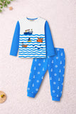 Trampoline Kids Boys Under Water & Truck T-Shirt & Pajama Set Pack of 3 - Multi Colour