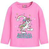 Girls Smile & Unicorn Printed Full Sleeve T-Shirts – Pack of 3 | Trampoline Kids