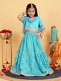 Trampoline Girls Floral Printed Gotta Patti Cotton Lehenga & Choli With Dupatta