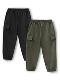 Trampoline Kids Boys Cargo Joggers Pack of 2 - Multicolor