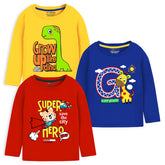 Trampoline Boys Full Sleeves Regular Fit T-Shirt (Pack of 3)