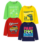Trampoline Boys Full Sleeves Regular Fit T-Shirt (Pack of 4)