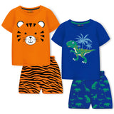 Trampoline Boys Pack of 2 Dinosaur & Tiger Clothing Set - Orange & Blue