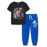 Trampoline Boys Lion Clothing Set - Black & Blue