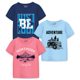 Trampoline Boys Graphic Print Half Sleeve T-Shirts Pack of 3