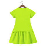 Trampoline Girls Midi Dress Combo | Half Sleeve Cotton Dresses with Fun Prints | Soft & Stylish Everyday Outfits for Kids | Pack of 2