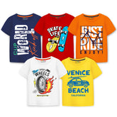 Trampoline Boys Half Sleeves Regular Fit T-Shirt (Pack of 5)