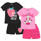 Trampoline Girls Printed Casual Clothing Set (Pack of 2)
