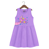 Trampoline Girls Sleeveless Midi Dress | Vibrant Colors & Adorable Prints | Cotton Blend Casual Dress for Kids | Lightweight Summer Wear for Playdates & Outings | Pack of 1