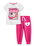 Trampoline Girls Printed T-Shirt and Track pant Set Pack of 1