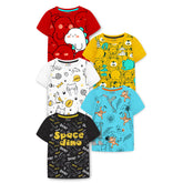 Trampoline Boys Graphic Print Half Sleeve T-Shirts Pack of 5