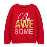 Trampoline Girls Be Awesome Text Sweatshirt - Red