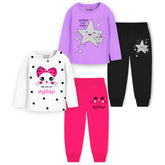 trampoline baby boys girls casual Clothing Set pack of 2 purple White