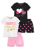 Trampoline Girls Pack of 2 Daddy & Heart Clothing Set - White & Black