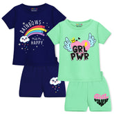 Trampoline Girls Printed Casual Clothing Set (Pack of 2)