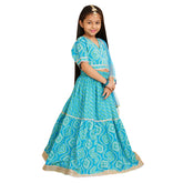 Trampoline Girls Floral Printed Gotta Patti Cotton Lehenga & Choli With Dupatta