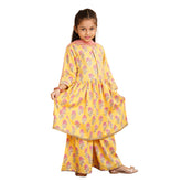 Trampoline Girls Floral Printed Kurta & Sharara Set With Dupatta