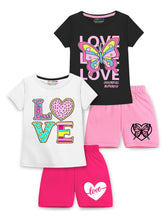 Trampoline Girls Printed T-shirt & Short Set Pack of 2