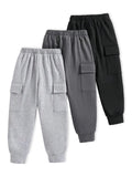 Trampoline Kids Boys Cargo Joggers Pack of 3 - Multicolor