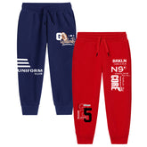 Trampoline Boys Printed Casual Track pant (Pack of 2)