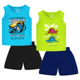 Trampoline Boys Printed Casual Clothing Set (Pack of 2)