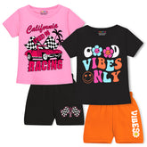 Trampoline Girls Printed Casual Clothing Set (Pack of 2)