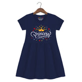 Trampoline Girls Half Sleeve Midi Dress | Cotton Casual Wear with Cute Prints | Breathable Summer Dress for Kids | Easy Everyday Outfit | Pack of 1