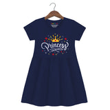 Trampoline Girls Half Sleeve Midi Dress | Cotton Casual Wear with Cute Prints | Breathable Summer Dress for Kids | Easy Everyday Outfit | Pack of 1