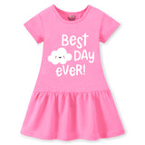 Trampoline Girls Midi Dress Combo | Half Sleeve Cotton Dresses with Fun Prints | Soft & Stylish Everyday Outfits for Kids | Pack of 2