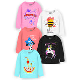 Trampoline Girls Full Sleeves Regular Fit T-Shirt (Pack of 5)