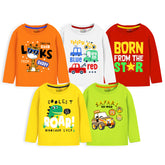 Trampoline Boys Full Sleeves Regular Fit T-Shirt (Pack of 5)