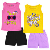 Trampoline Girls Printed Casual Clothing Set (Pack of 2)