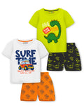 Trampoline Boys Printed T-shirt & Short Set Pack of 2