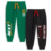 Trampoline Boys Printed Casual Track pant (Pack of 2)