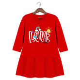 Trampoline Girls 3/4 Sleeve Midi Dress | Stylish Cotton Outfit with Cute Prints | Comfy, Breathable Everyday Wear for Kids | Pack of 1