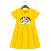 Trampoline Girls Half Sleeve Midi Dress | Cotton Casual Wear with Cute Prints | Breathable Summer Dress for Kids | Easy Everyday Outfit | Pack of 1