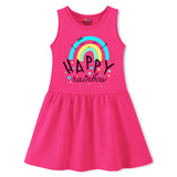 Trampoline Girls Midi Dress Combo | Half Sleeve Cotton Dresses with Fun Prints | Soft & Stylish Everyday Outfits for Kids | Pack of 2