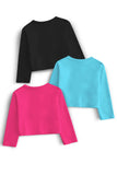 Trampoline Kids Girls Butterfly & Heart Crop Tops Pack of 3 - Multi Colour