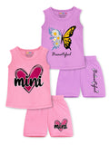 Trampoline Girls Printed T-shirt & Short Set Pack of 2