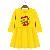 Trampoline Girls 3/4 Sleeve Midi Dress | Stylish Cotton Outfit with Cute Prints | Comfy, Breathable Everyday Wear for Kids | Pack of 1