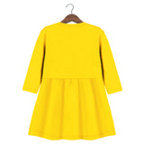 Trampoline Girls 3/4 Sleeve Midi Dress | Stylish Cotton Outfit with Cute Prints | Comfy, Breathable Everyday Wear for Kids | Pack of 1