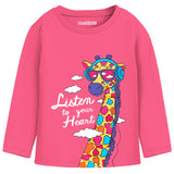 Girls Giraffe & Unicorn Printed Full Sleeve T-Shirts – Pack of 3 | Trampoline Kids