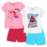 Trampoline Girls Printed Casual Clothing Set (Pack of 2)